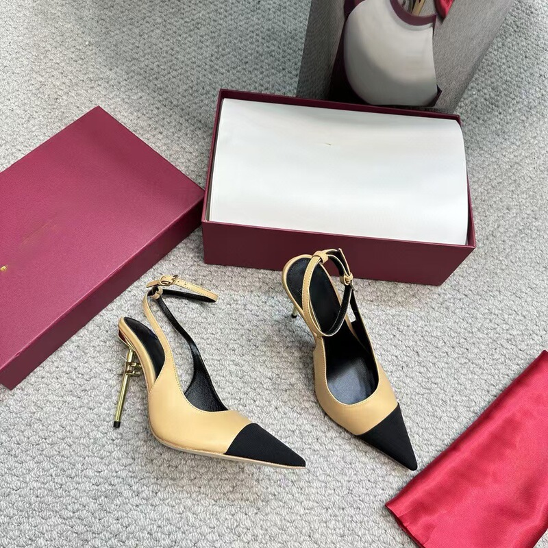 Autumn 2024 New Genuine Leather Rear Trip Thin Heeled Toe Shoes Rear Empty Color-matching French Comfortable Elegant Women's Single-layer Shoes