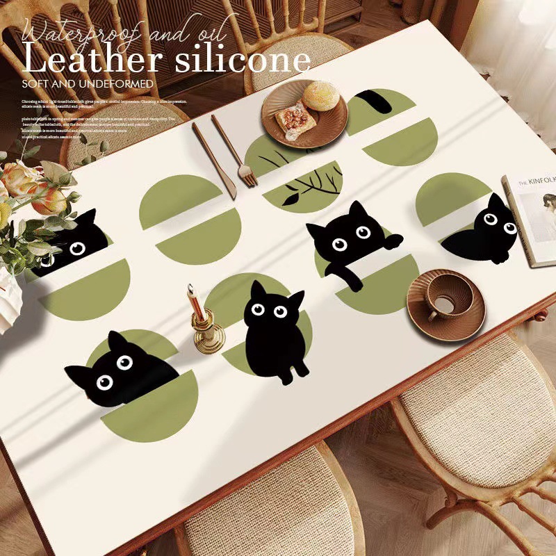 2025 New Table Mat Tablecloth Pvc Waterproof, Oil-Proof and Anti-Scalding Tablecloth No-Wash Wipeable Coffee Table Tablecloth Can Be Cut
