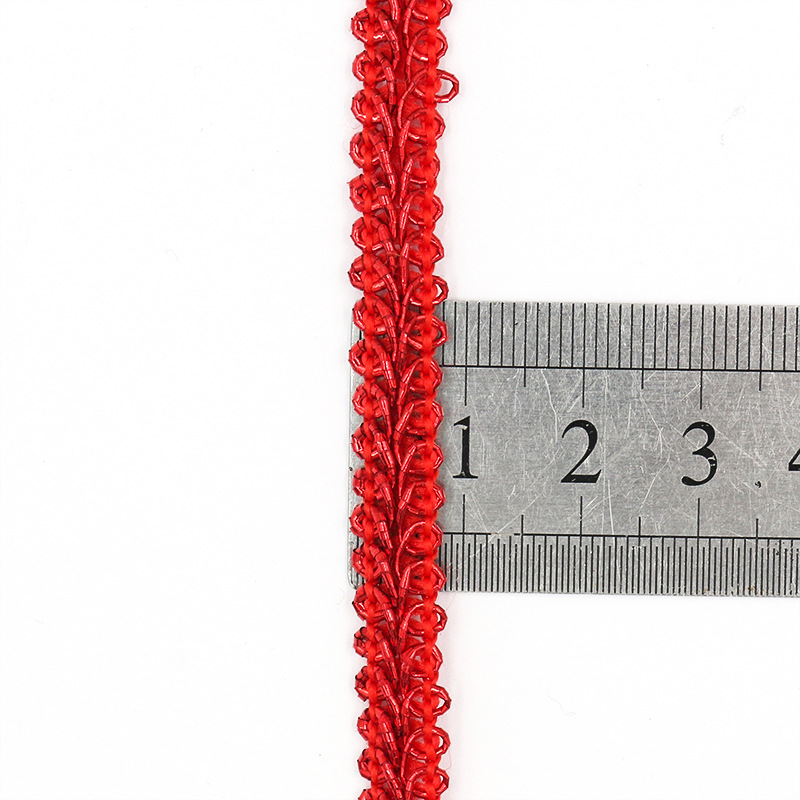 Venta caliente transfronteriza 0,8 cm poliéster color brillante ciempiés cinta de encaje color Navidad pequeña cinta textiles para el hogar accesorios de iluminación