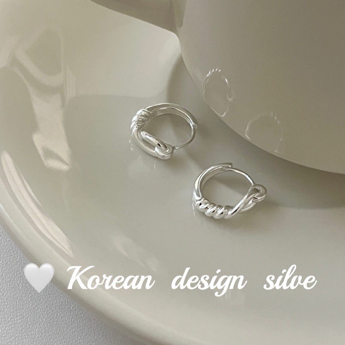 韓版ins風春夏新款耳釘 S925純銀簡約設計極簡繩結耳扣女款高級感
