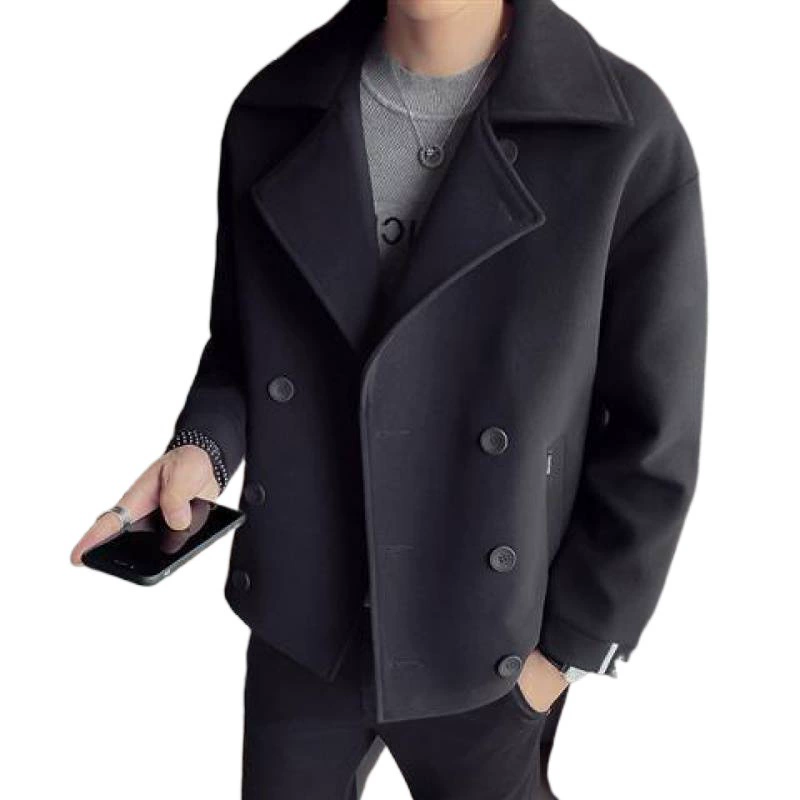 Демисезонное trench coat, короткая куртка, трендовое шерстяное пальто, 2020 год, корейский стиль, британский стиль