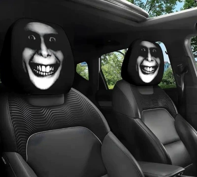 Universal seat cover car headrest cover, TEMU can be - dark-circles-face-double-sided-printing-1-piece