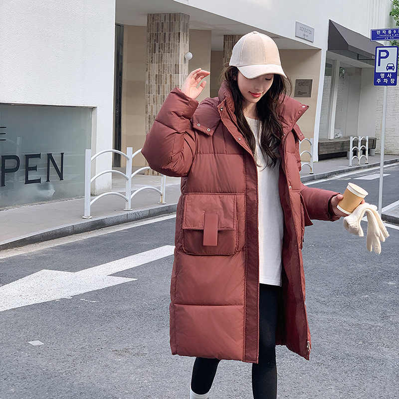 Europa nueva ropa de algodón suelta de invierno de 2025 mujer larga bolsillo de personalidad gruesa sobre la rodilla abrigo de moda image 6