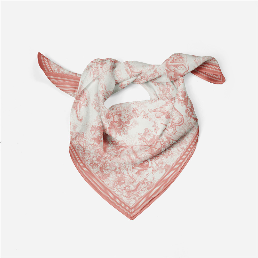82g Weight Silk Scarf Classification Daily Occasion Satin Material Animal, Plant Pattern Summer, Spring Season Women's Gender Printing Design Simple Style Style Women's Simple Style Animal Plant Satin Printing Silk Scarf 5