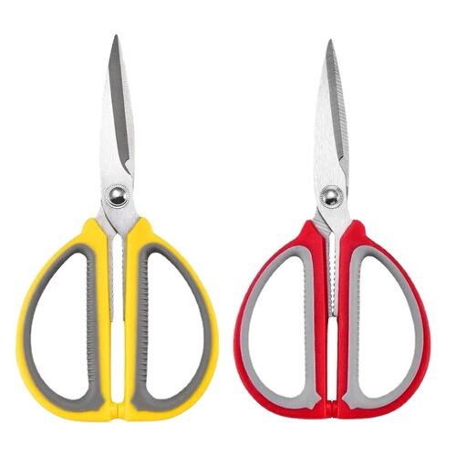 Two-color stainless steel scissors multifunctional household kitchen scissors handmade sewing scissors cloth scissors leather office scissors wholesale