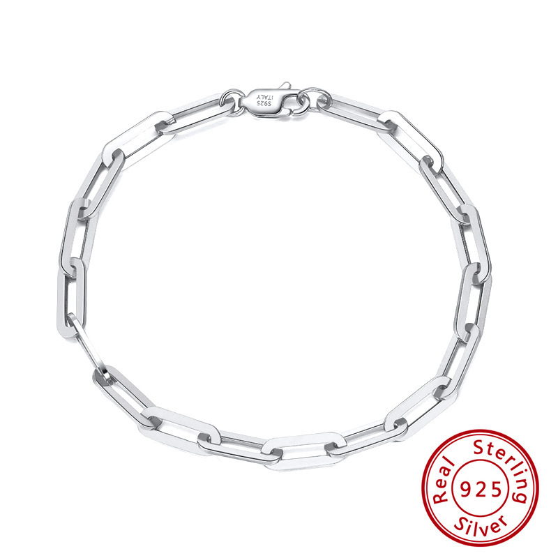 Radiant Jewelry S925 Silver Bracelet Paperclip Bracelet 4.5*12 Popular Ins Style 14K Gold Plated Radiant Jewelry S925 Silver Bracelet Paperclip Bracelet 4.5*12 Popular Ins Style 14K Gold Plated