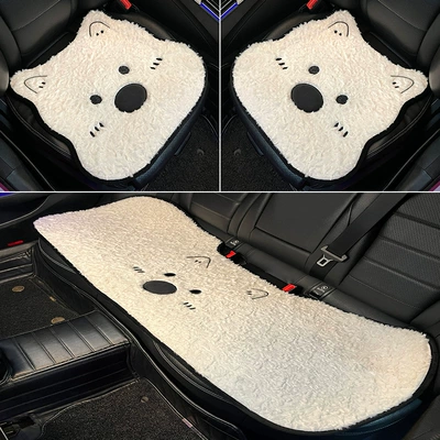 New Cartoon Cute West Highland – Seat cushion, seat cover - winter-plush-west-highland-cute-puppy-cushion-set-of-3-no-specifications