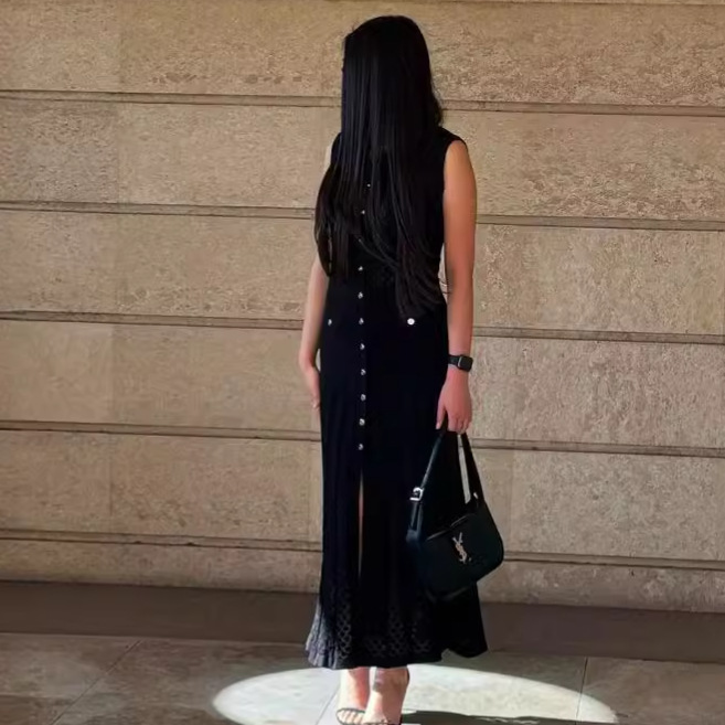 summer lace fitted long skirt sleevless