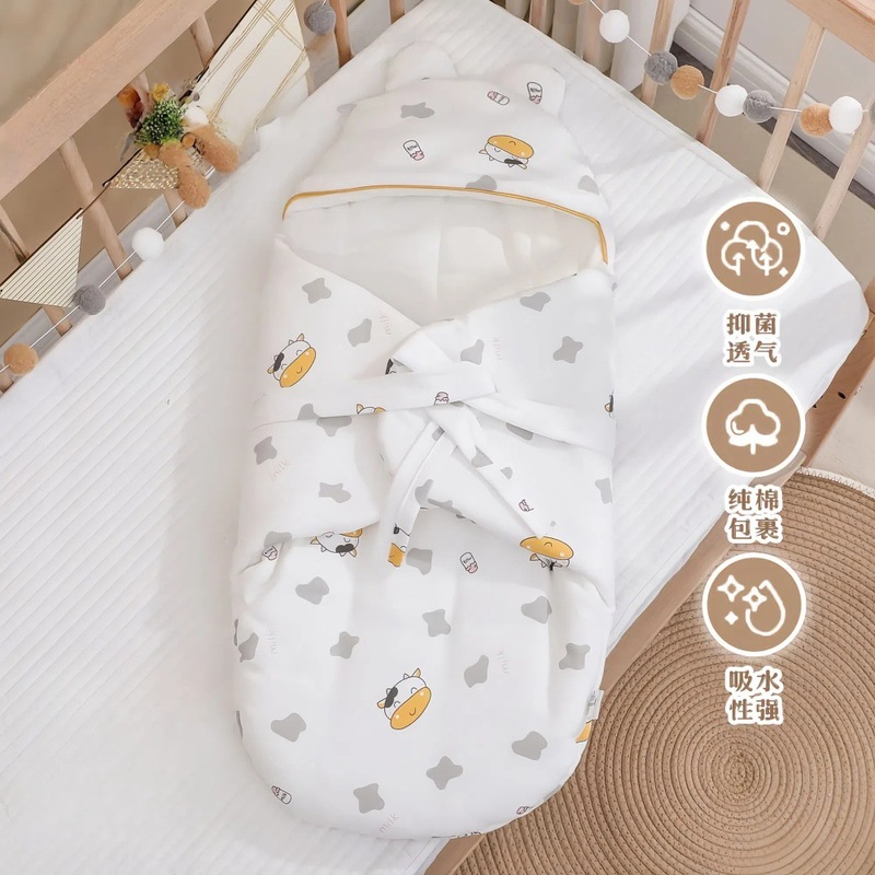 初生婴儿产房包被新生儿一体式防踢被睡袋纯棉秋冬婴儿防惊跳睡袋|undefined