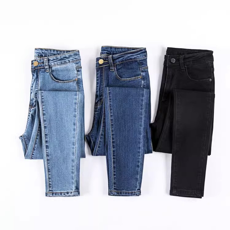 Stretch Skinny Jeans for Women in Spring and Autum New Slim High-Waisted Pencil Pants Large Size Slimming Look Pants Long Pants