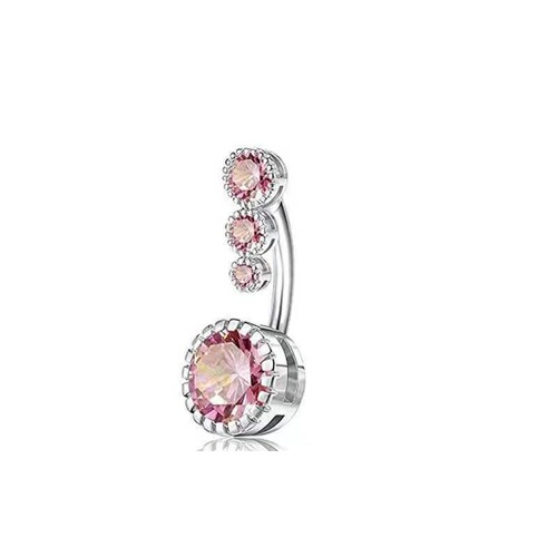 AliExpress Amazon Vacuum Electroplating Body Piercing Jewelry Inlaid with Zircon and Diamond Navel Button Navel Nail Wholesale