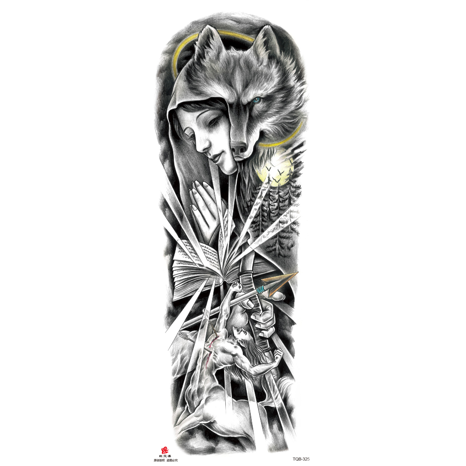 Pegatinas de tatuaje de brazo largo de flor brazo completo tatuaje impermeable tatuaje temporal en stock al por mayor pegatinas de tatuaje de brazo completo