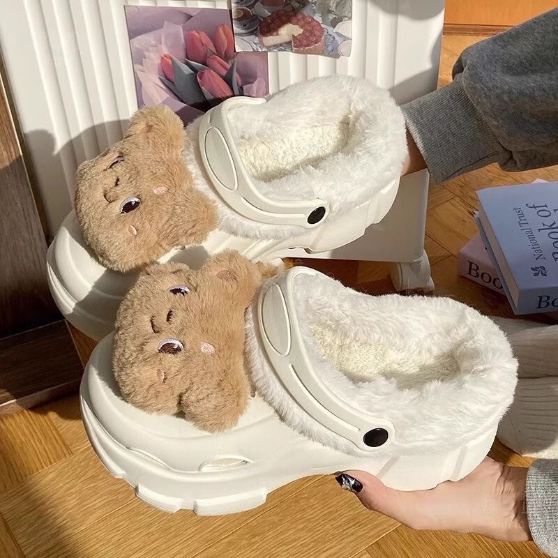 Croc Shoes Autumn and Winter Fleece-Lined 2025 New Autumn and Winter Cartoon Bear Non-Slip Eva Thick-Soled Warm Cotton Slippers Croc Shoes Autumn and Winter Fleece-Lined 2025 New Autumn and Winter Cartoon Bear Non-Slip Eva Thick-Soled Warm Cotton Slippers