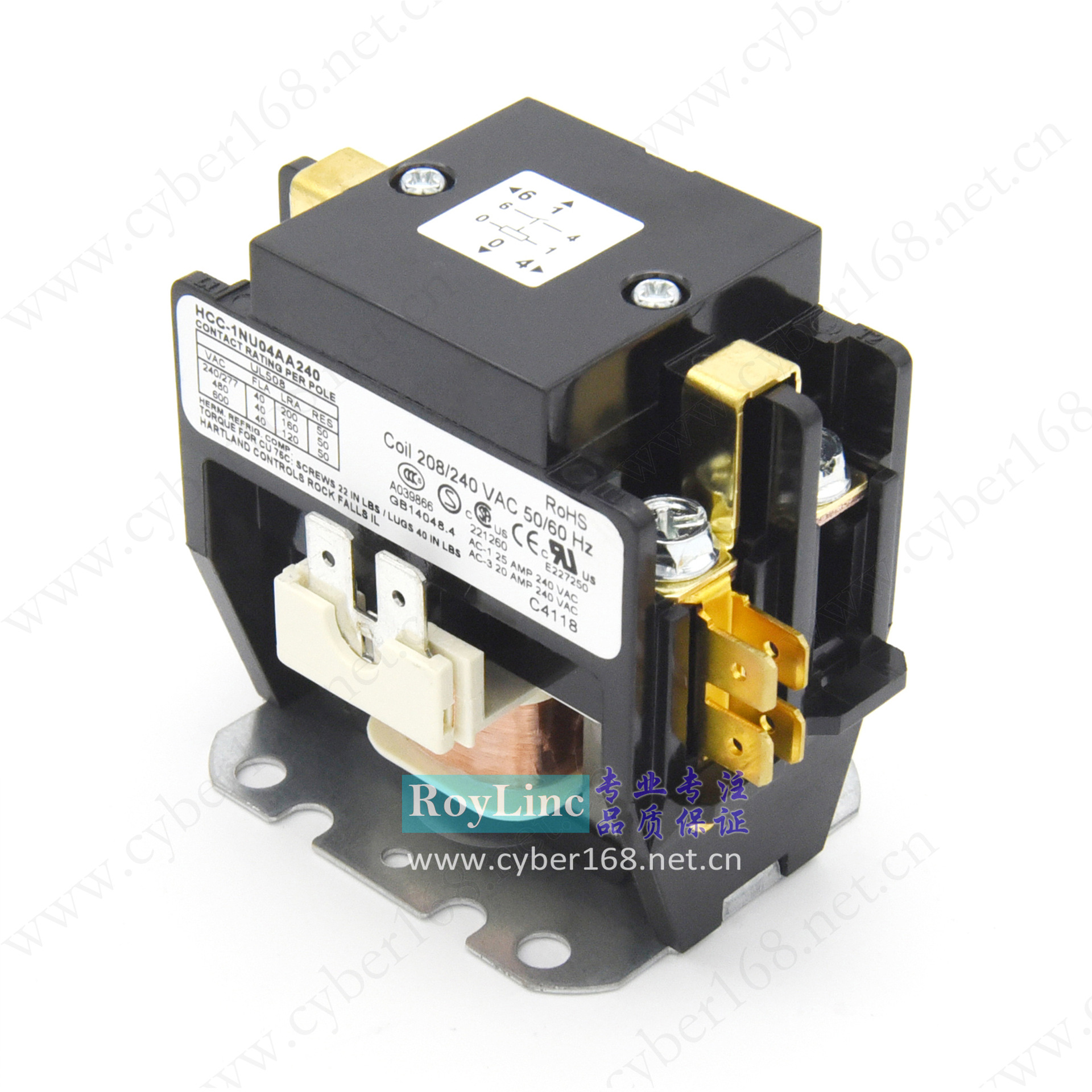 208V/240V 40A 两极并一极大负载空调工业冷水机交流接触器