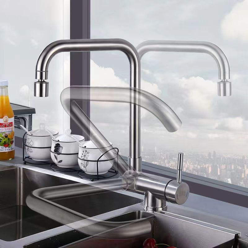 kitchen tap304 stainless steel kitchen faucet, rotatable faucet for household sink with window undefined