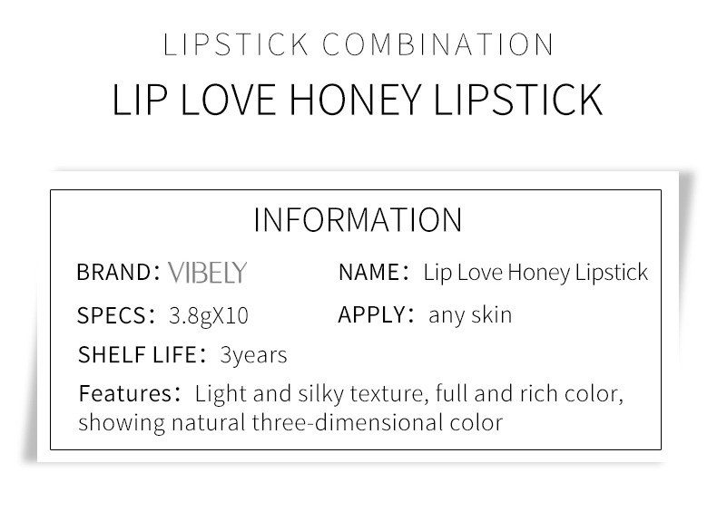 VIBELY China Red Non-Stick Cup Rim Red Gift Box Set of 10 matte matte non-fading Bright Red lipsticks undefined