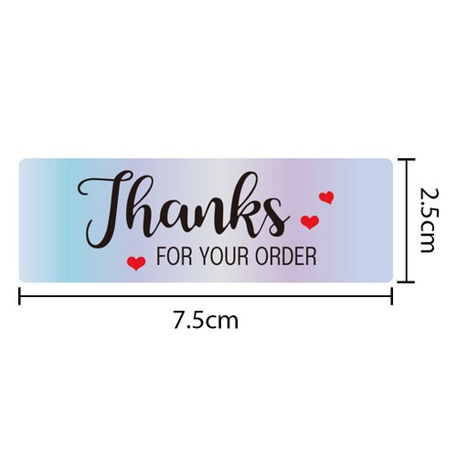 Cross-border wholesale rainbow laser thank you for your order sticker gift decoration packaging seal label self-adhesive label