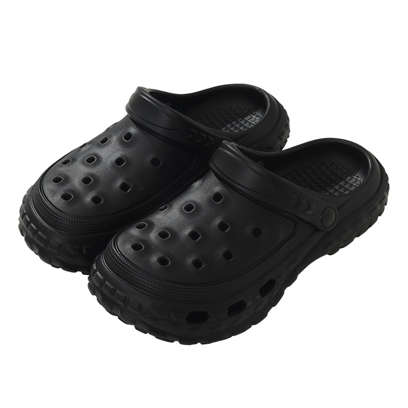 Sandalias de hombre casual de moda de gran tamaño transfronterizo, zapatos de estilo de pareja con agujeros, zapatos de playa de color sólido, sandalias Baotou