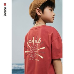 2023 New Boys' T-shirt Summer Pure Cotton Short Sleeve Cotton Feel Fashion Contrast Color Short Sleeve Printed T-shirt for Middle and Big Kids Top