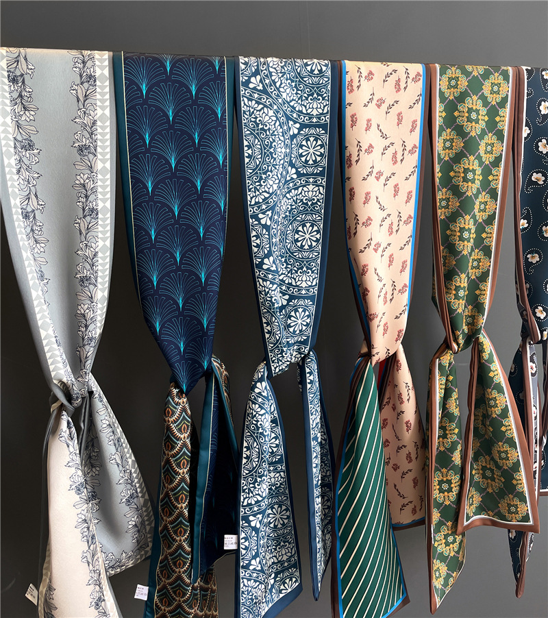 42g Weight Silk Scarf Classification Daily Occasion Satin Material Printing Pattern Summer Season Women's Gender Printing Design Elegant, IG Style Style Women's IG Style Elegant Printing Satin Printing Silk Scarf 1