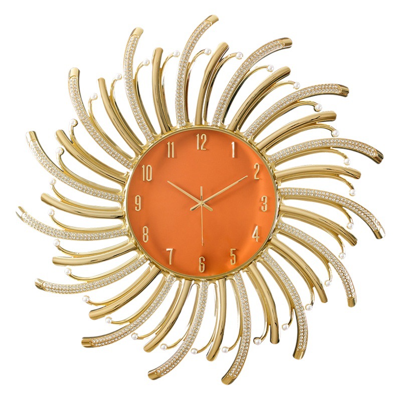 2023 nuevo reloj de lujo ligero moderno reloj de pared rojo neto sala de estar reloj creativo montado en la pared de gama alta Reloj de pared de gama alta elegante