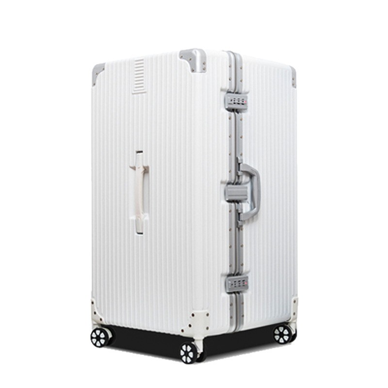 Maleta con ruedas de aluminio para mujer, resistente y duradera, maleta de embarque de viaje con contraseña de gran capacidad para estudiantes varones