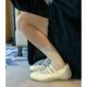 Cowhide Version New silver Ballet Sports Casual Shoes Flat Single-layer Shoes Women's Shallow Mouth Square Head Thick Bottom Mary Jane Shoes