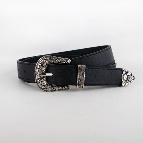 Punk European and American men's and women's belt ins Internet celebrity same style hot girl y2k subculture retro carved versatile denim belt