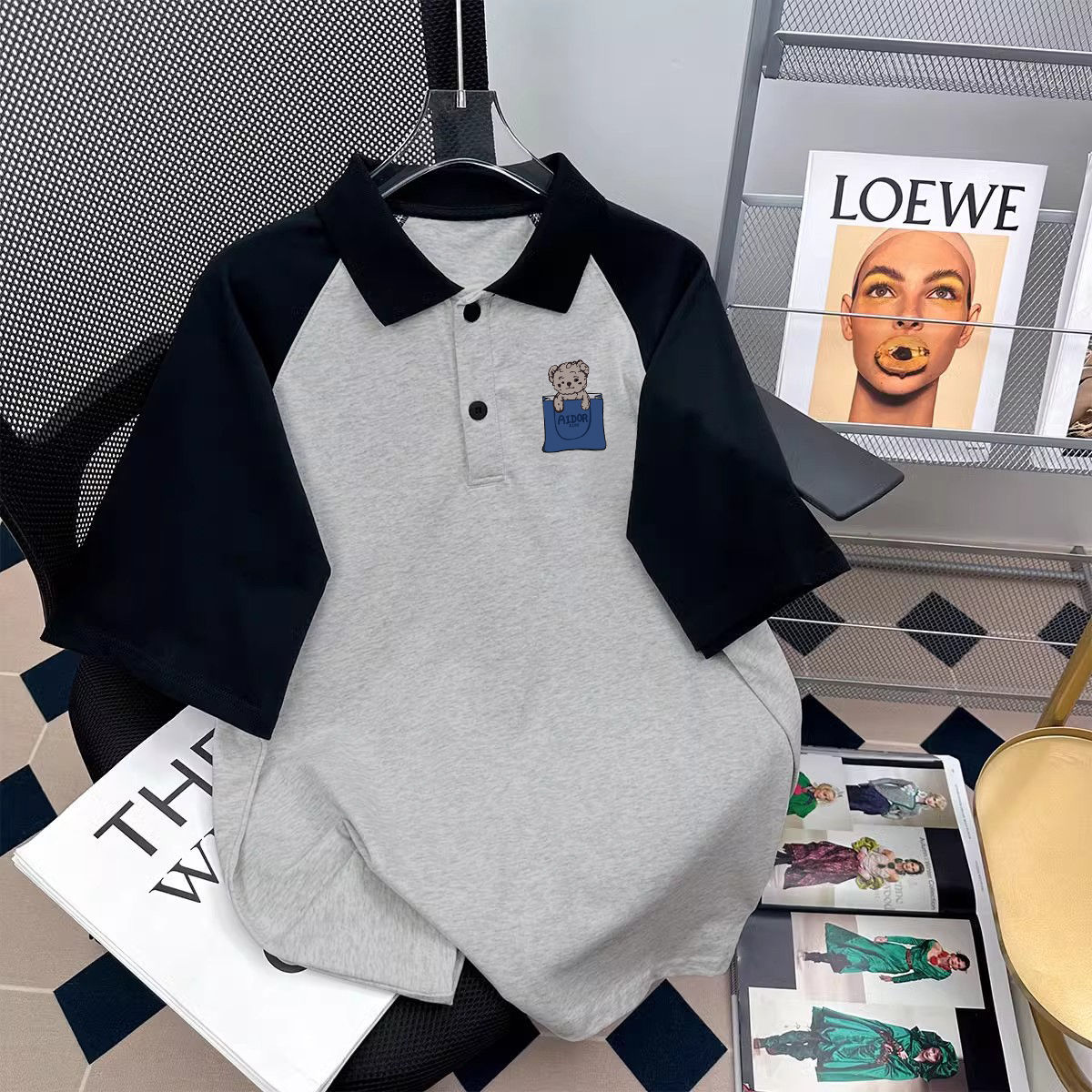 Casual Cartoon Pure Cotton Polo Shirt for Girls (8-15 Years Old) - Summer New Arrival