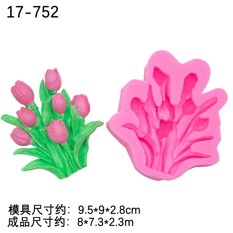Tulipán flor molde de silicona coche aire acondicionado salida aromaterapia listado chocolate fondant cake decoración