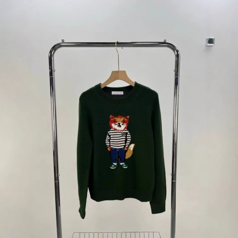 Can Be Scanned for Code/High-Quality Rl Ralph Bear Pattern Cotton and Linen Cable Knit Round Neck Long-Sleeve Sweater for Women Wholesale