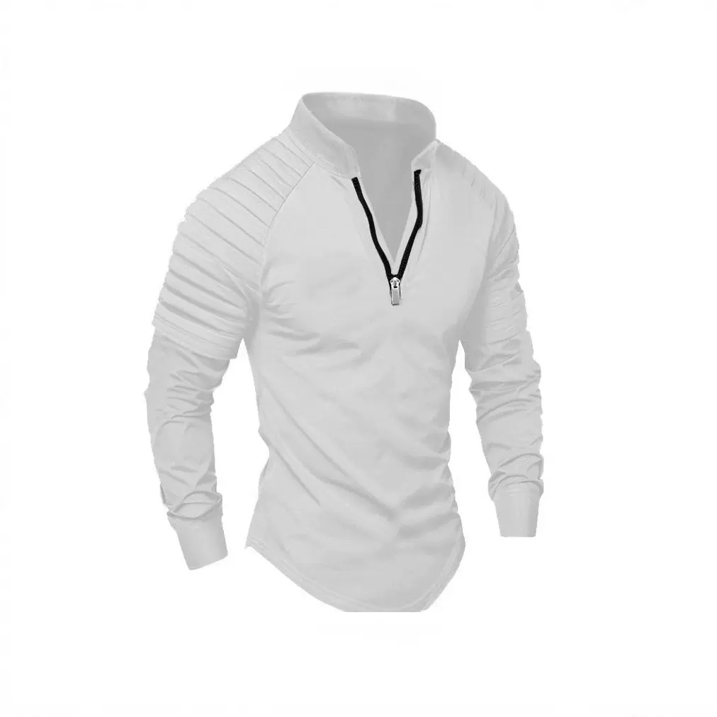 2025欧美跨境 2025秋季速卖亚马逊POLO衫拉链长袖男士运动马球衫