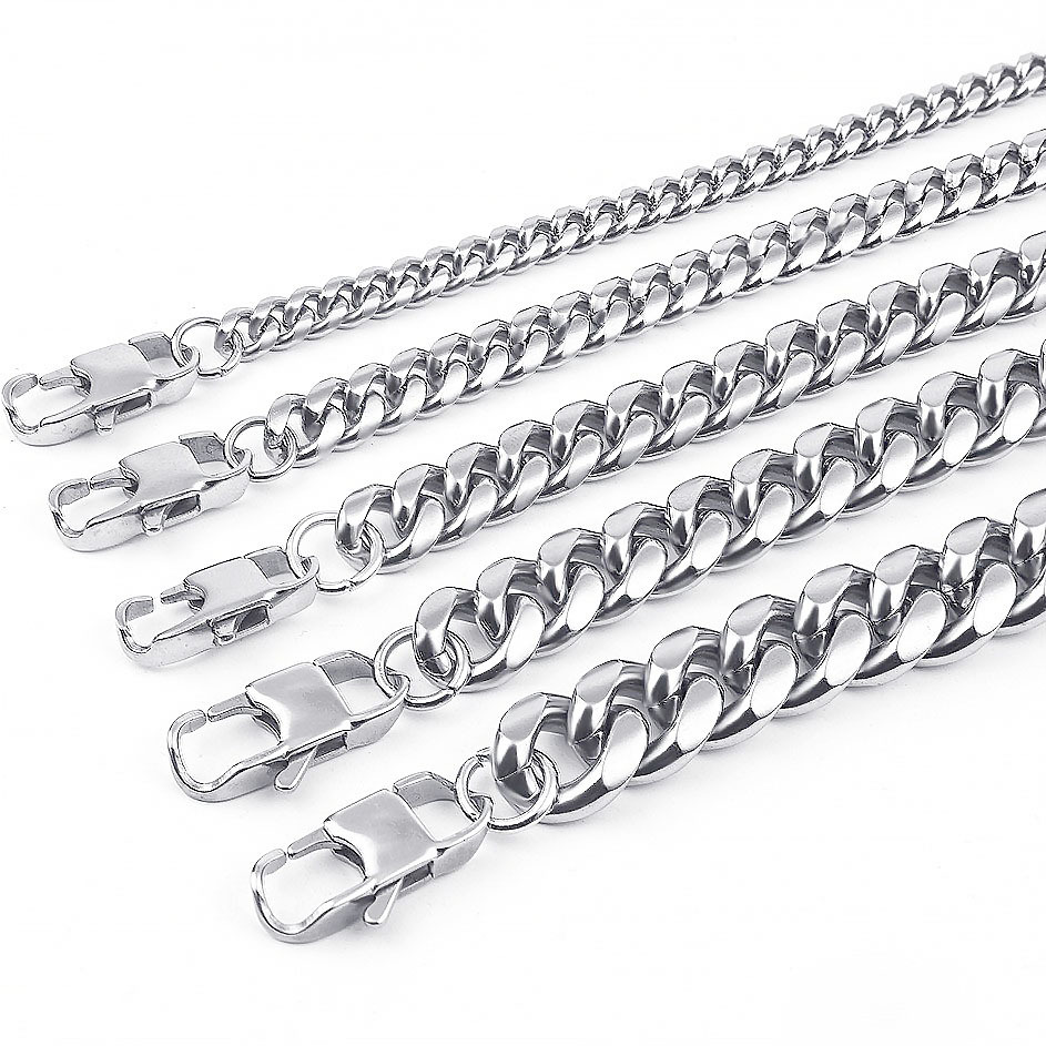 Edle Cuban Kette Aus Edelstahl Für Herren – Massives Design_voghion.com