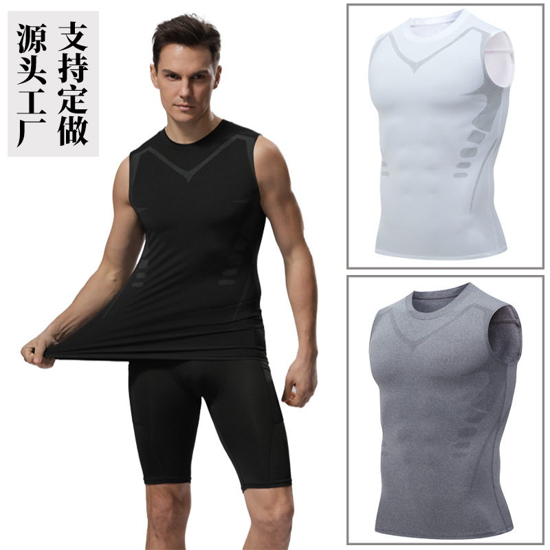 Sports Pro Men's Training Tight-Fitting Vest Basketball Fitness Running Amazon Quick-Drying Clothes Quick-Drying and Breathable