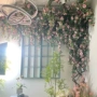 墙面护栏管道假花