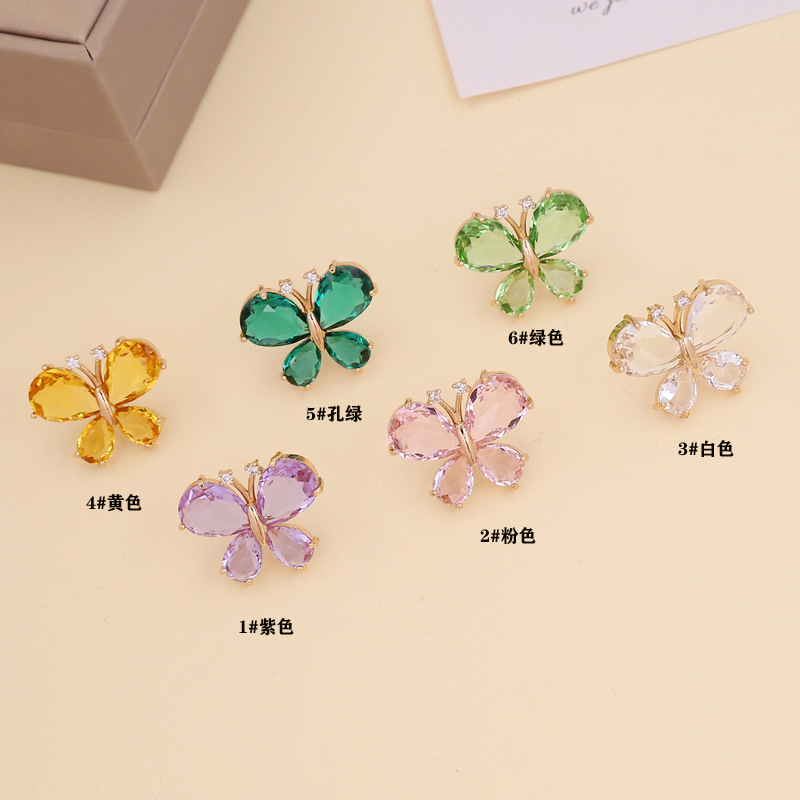 Korean Style Multicolor Butterfly Earrings display picture 2