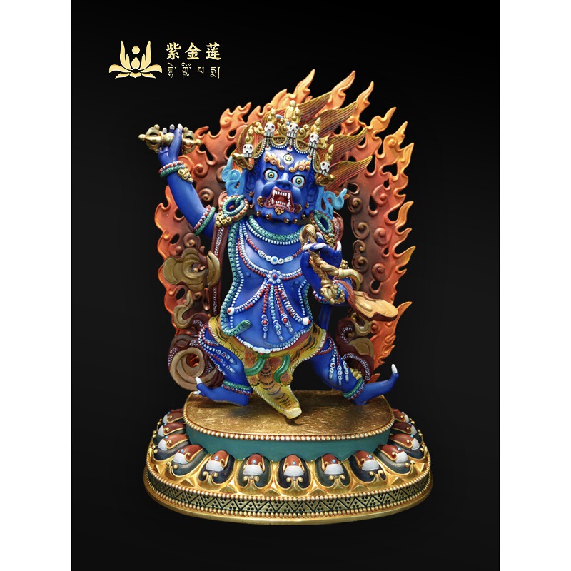 紫金蓮チベットチベット伝ネパール工芸職人心彩絵金剛手置物用品車載|undefined