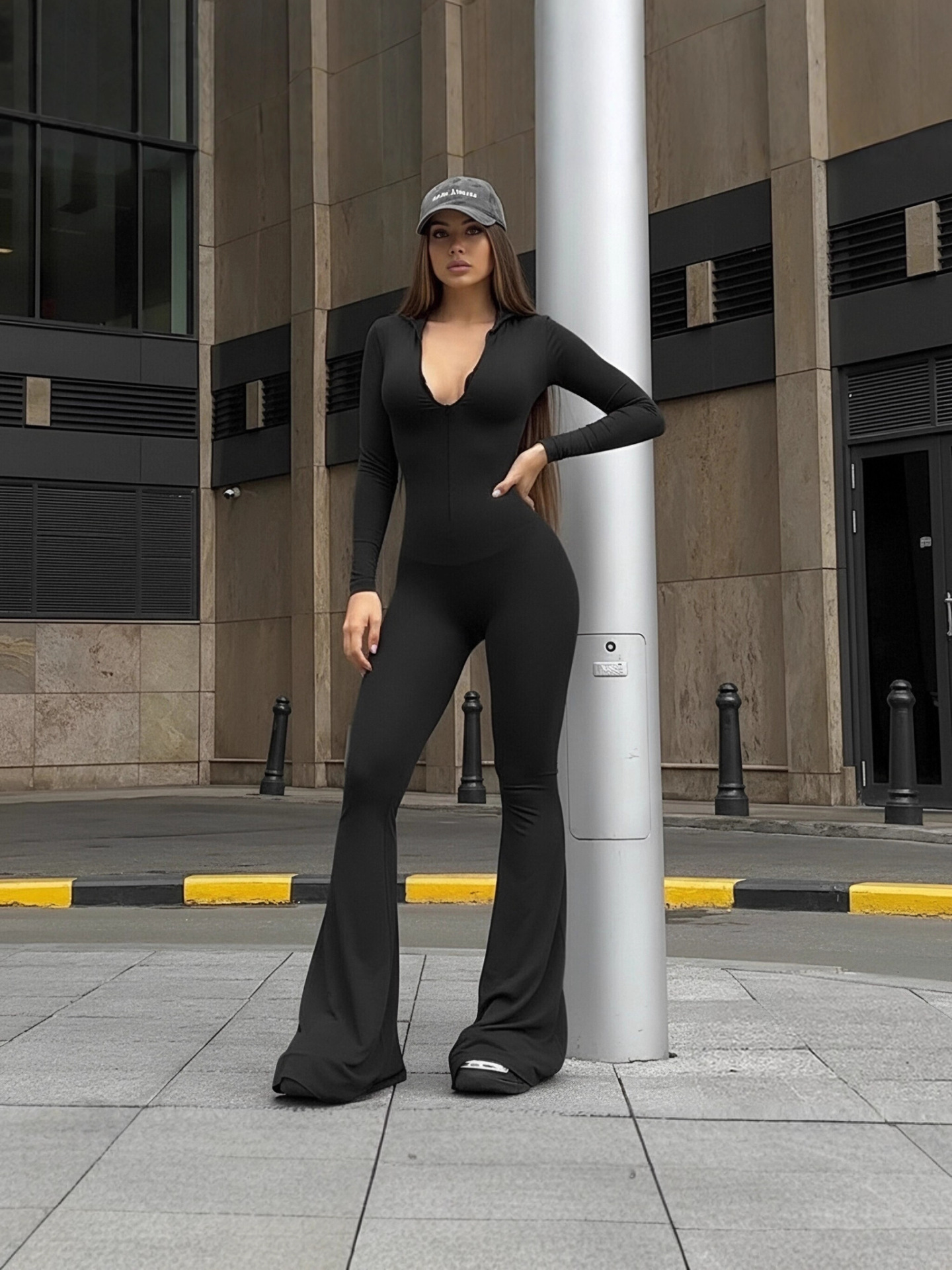 G25J258-2025 nueva chica caliente europea y americana delgada pantalón de boquilla de moda universal apertado chaqueta de mujer