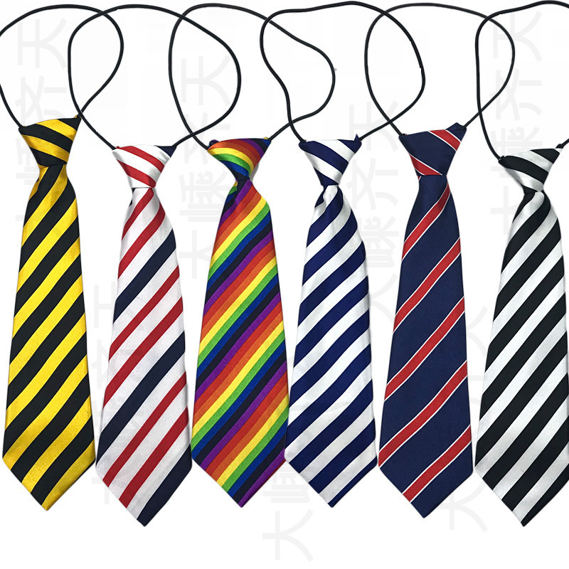 Little Tie Girls Ins British Style Children's Cute Stripe Matching Vintage Decoration Handmade Hit-Free Personality Handsome O