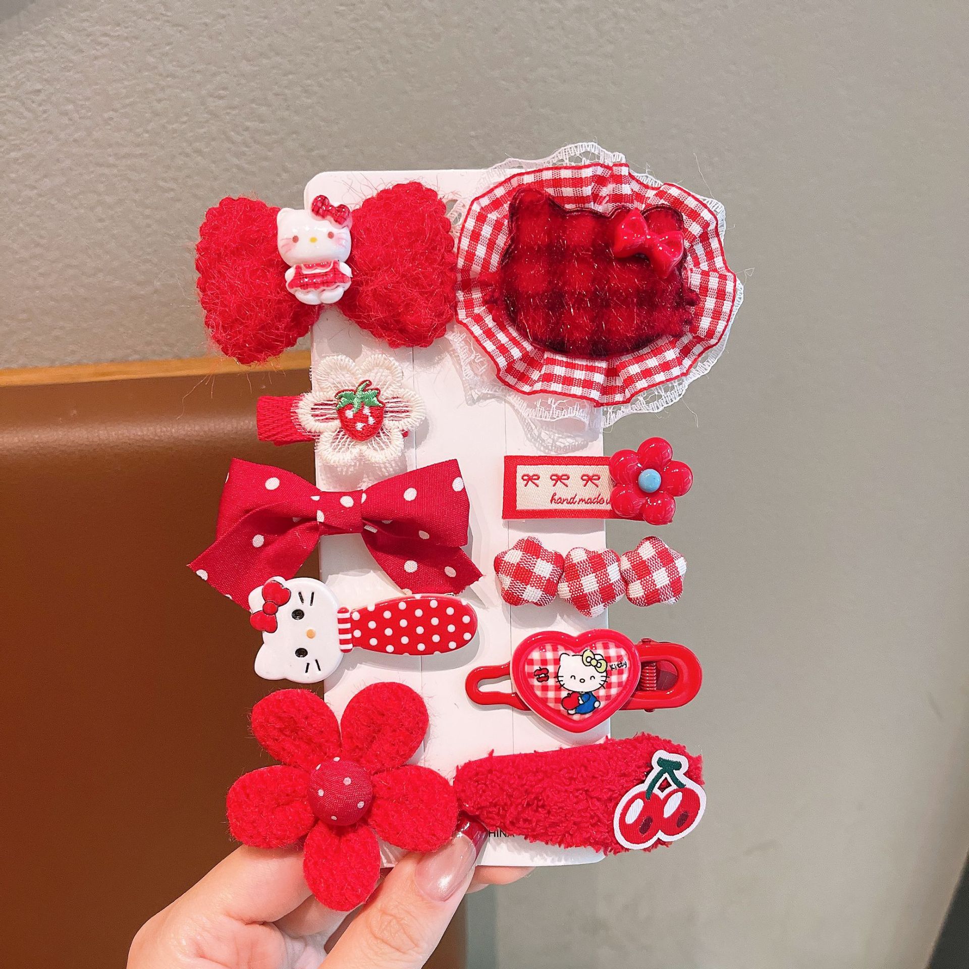 Año Nuevo Caballo arco rojo pinzas de cabello para niños Año Nuevo Fiesta de Año Nuevo pinzas de cabello para mujeres bebés lindos pinzas de cabello rotas BB
