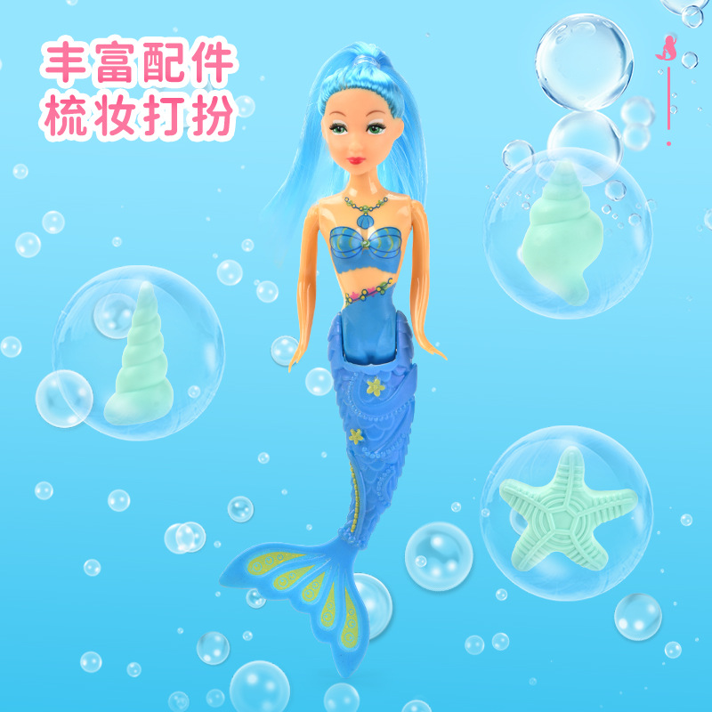 Nuevos juguetes de buceo de verano transfronterizo para niños, entrenamiento en la piscina, agua, cabello corto negro, sirena, buceo, puerta de serpiente