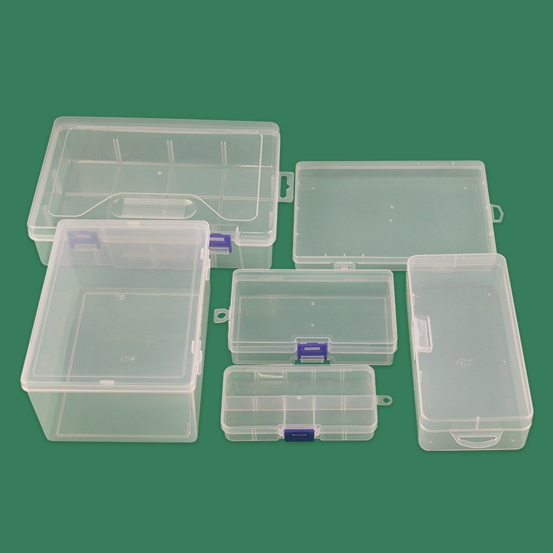 PP high transparent plastic box rectangular square flip one-piece small product packaging stationery storage box manufacturer