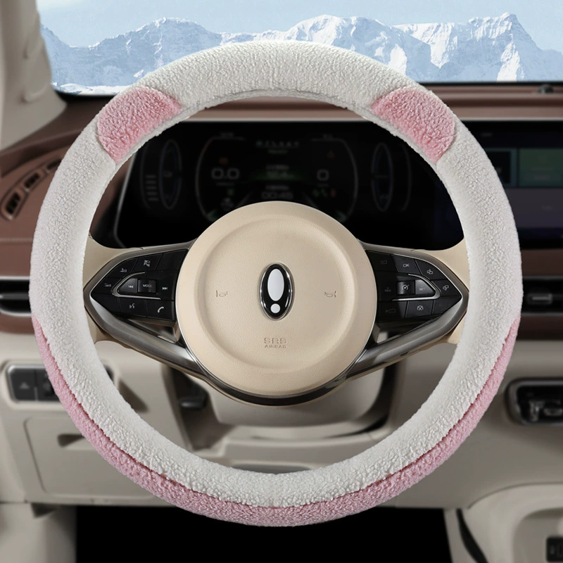 Женский чехол на руль, зимняя плюшевая богиня, украшение интерьера автомобиля, Интернет-знаменитости, милый зимний Противоскользящий теплый чехол с ручкой