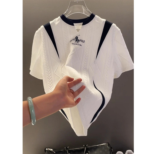 【European Station Light Luxury】Summer Men's High Street Fashion Versatile American Trendy Limited Crew Neck Short Sleeve T