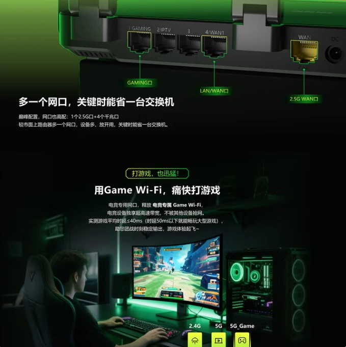 锐捷 RG-EW5100BE PRO 5000M dual-band 2.5G WIFI7 full gigabit wireless router