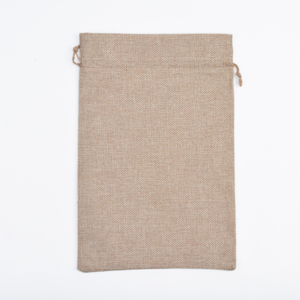 Vintage bolsa de lino cordón Navidad regalo artesanía joyería embalaje imitación Lino pequeño bolso de lino fábrica al por mayor