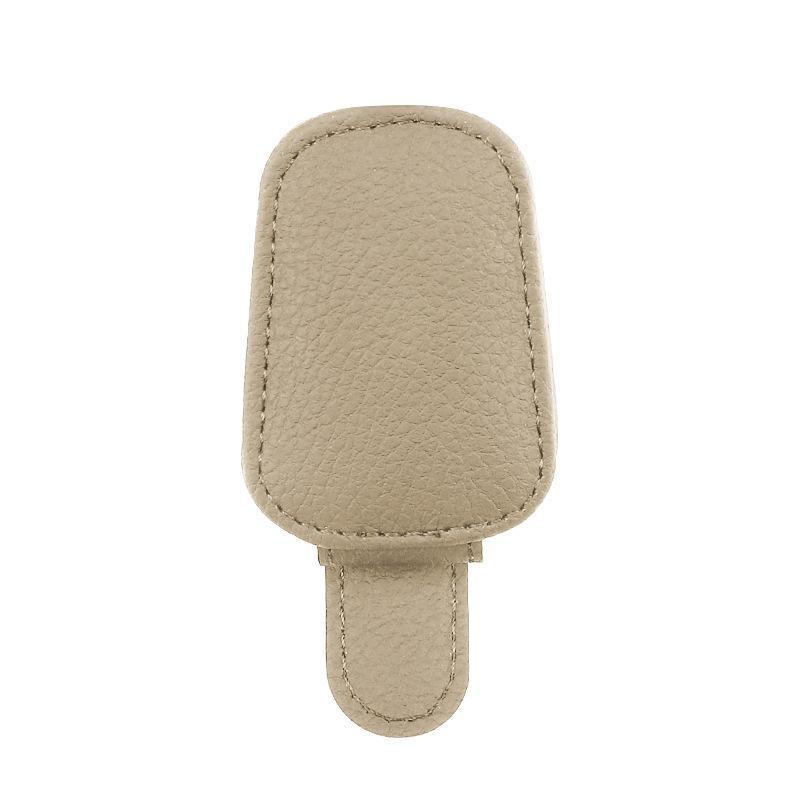 Qìchē Multifunctional Car Sunglasses Holder Clip (Car Glasses Clip/Bill Clip) - beige