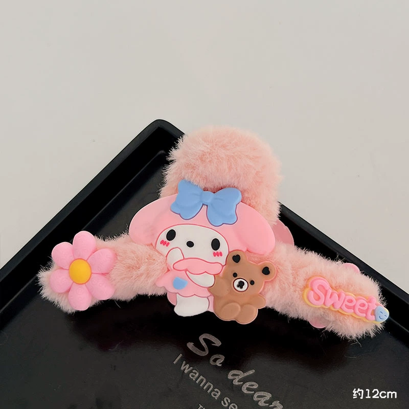 Children's crab pin, cartoon plush harmless hairgrip, shark, hair accessory, no hair damage