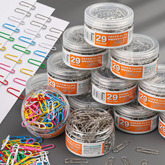 Silver paper clips in a tube, anti-rust metal paper clips, nickel-plated color paper clips, swing pins, office supplies