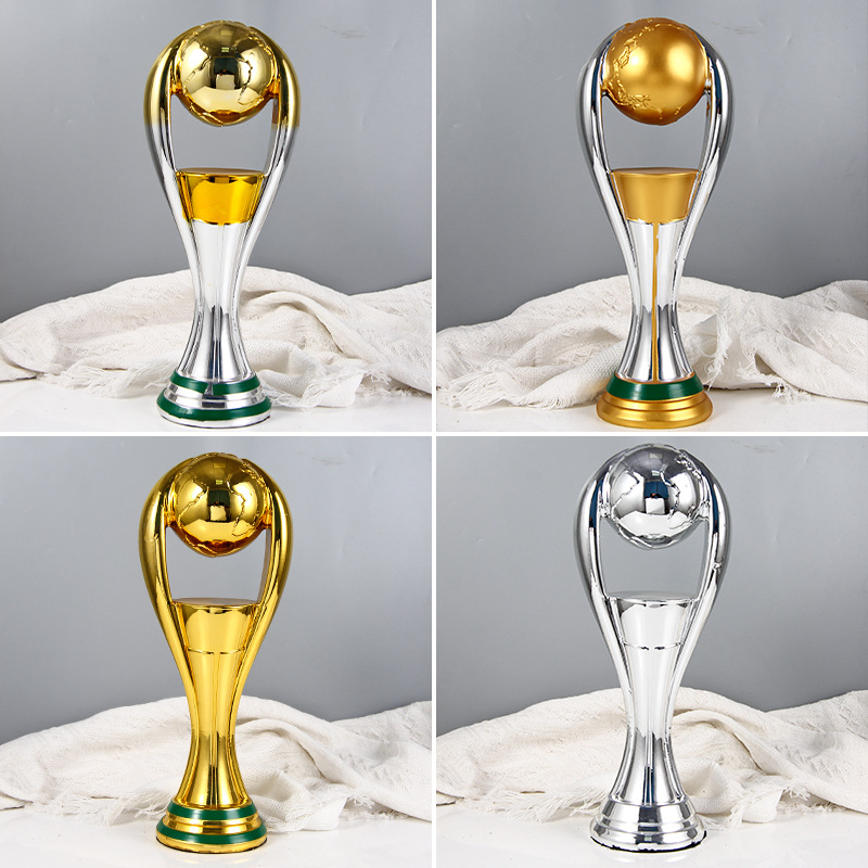 Nuevo trofeo de la tierra de Arabia Saudita trofeo modelo de trofeo de campeón de fútbol trofeo de fans recuerdos trofeo de resina